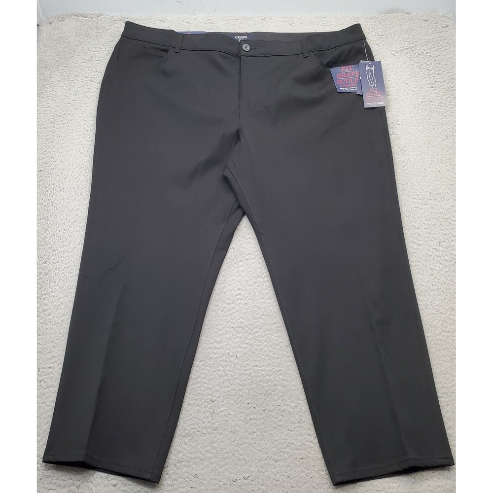 Chaps Pants Womens 26W Black Slim Fit Mid Rise Comfort Elastic Straight Leg
